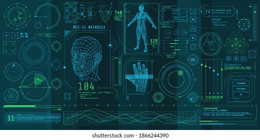 A set of thin elements on the topic of Bio Scanning.