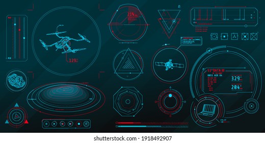 Un conjunto de elementos delgados sobre el tema del control de drones.