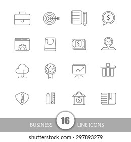 Set of thin flat business vector icons for your design. Creative solution. Can be used for different materials