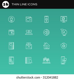 Set of thin flat business vector icons for your design. Creative solution. Can be used for different materials