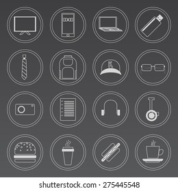 Set of thin flat start up icons for your logo and infographics design