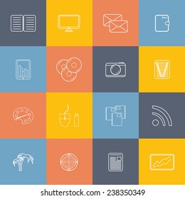 Set of thin freelance icons for your design