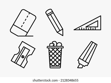 un conjunto de iconos finos. un conjunto de iconos de diseño de fondo de línea fuera de línea