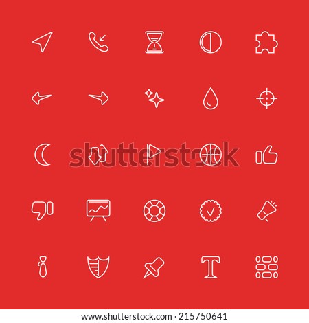 Set of thin icons. Style lines. Vector collection for the user interface, web sites, mobile applications, Internet media.