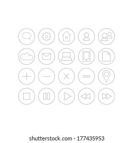 Set of thin icons for web. Vector illustration