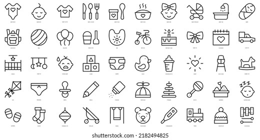 Set of thin line baby Icons. Vector illustration