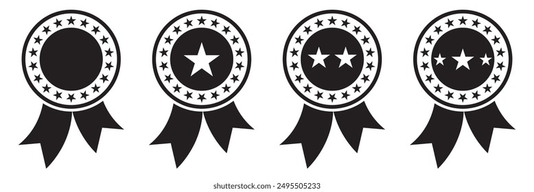 Set of thin line badge icon. Win and victory badge.