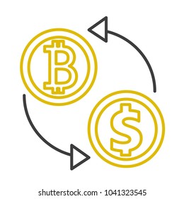 Set thin line black-gold Bitcoin style. Money, phone, pickaxe, charity, wallet, and more for the currency.