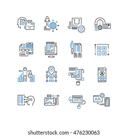 Set of thin line business icons