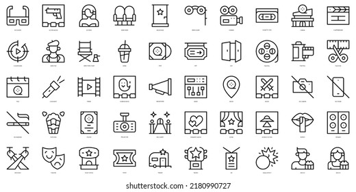 Set of thin line cinema Icons. Vector illustration