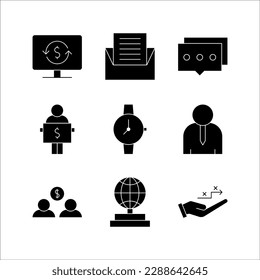 Set of thin line corporate governance icons, Vector illustration, on a white background.