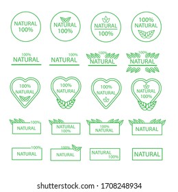 Set of thin line econ icons. Eco friendly natural product symbol. Clean and safe product sign. Vector illustration.
