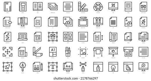 Set of thin line editorial design Icons. Vector illustration
