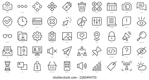 Set of thin line essentials Icons. Vector illustration