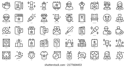 Set of thin line fame Icons. Vector illustration