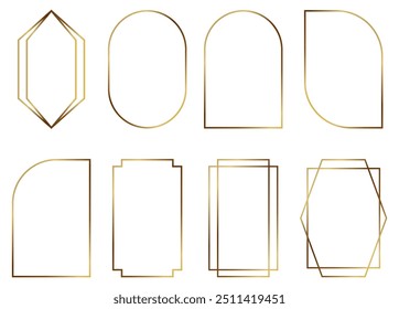 Set of thin line gold frames