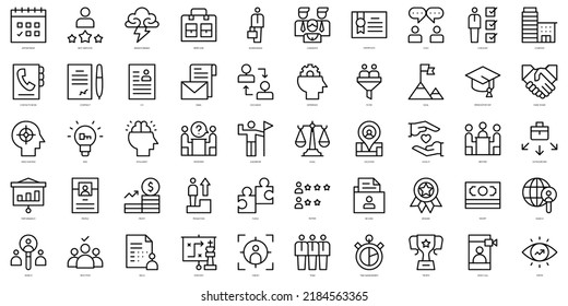 Set of thin line head hunting Icons. Vector illustration