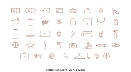a set of thin line icon and pictogram to  use  in  promotion day 