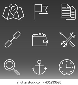 Set Of  Thin Line Icons