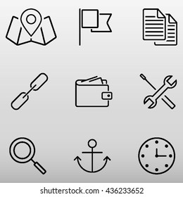 Set Of  Thin Line Icons
