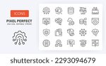 Set of thin line icons of business intelligence. Outline symbol collection. Editable vector stroke. 256x256 Pixel Perfect scalable to 128px, 64px...
