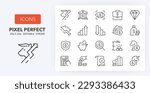 Set of thin line icons of financial concepts. Outline symbol collection. Editable vector stroke. 256x256 Pixel Perfect scalable to 128px, 64px...