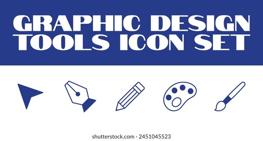 Set of thin line icons of graphic design, Art, creativity and graphic design Vector Icons 