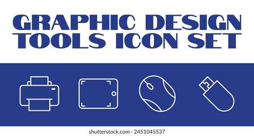 Set of thin line icons of graphic design, Art, creativity and graphic design Vector Icons 