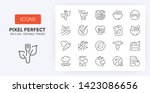 Set of thin line icons of healthy, organic food and diet. Outline symbol collection. Editable vector stroke. 256x256 Pixel Perfect scalable to 128px, 64px...