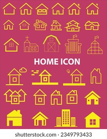 Set of thin line icons of homes and real estate. Outline symbol collection. Editable vector stroke. 256x256 Pixel Perfect scalable to 128px, 64px...