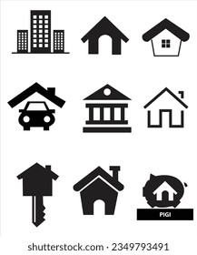 Set of thin line icons of homes and real estate. Outline symbol collection. Editable vector stroke. 256x256 Pixel Perfect scalable to 128px, 64px...