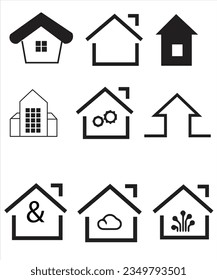 Set of thin line icons of homes and real estate. Outline symbol collection. Editable vector stroke. 256x256 Pixel Perfect scalable to 128px, 64px...