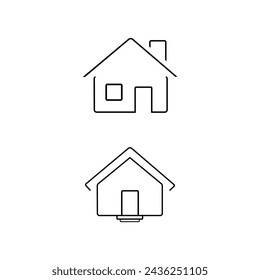 Set of thin line icons of homes and real estate. Outline symbol collection. Editable vector stroke. 480x480 Pixel Perfect scalable 