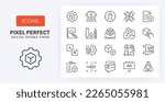 Set of thin line icons of new product development. Outline symbol collection. Editable vector stroke. 256x256 Pixel Perfect scalable to 128px, 64px...