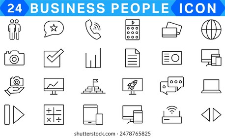 Set of thin line icons related to team, teamwork, co-workers, and cooperation.. Linear business simple symbol collection..Business training and office collection. Big UI icon set. Thin outline pack.