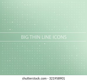 Set thin line icons, of universal icons for web and mobile