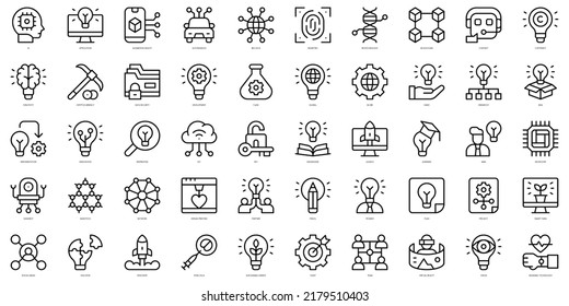Set of thin line innovation Icons. Vector illustration