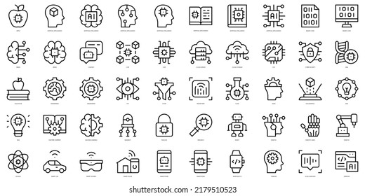 Set of thin line intelligence Icons. Vector illustration