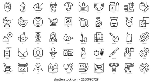 Set of thin line maternity Icons. Vector illustration