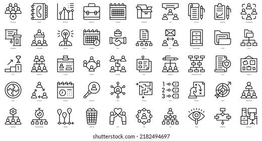 Set of thin line organization Icons. Vector illustration