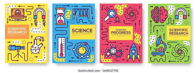Set of thin line technical minds pattern concept. Art physics and mathematics equipment, magazine, book, poster, abstract, banners, element. Vector outline package greeting card or invitation brochure