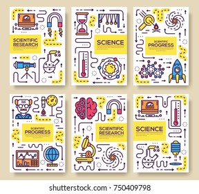 Set of thin line technical minds pattern concept. Art physics and mathematics equipment, magazine, book, poster, abstract, banners, element. Vector outline package greeting card or invitation brochure