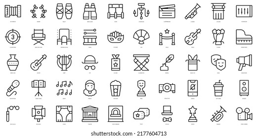 Set of thin line theatre Icons. Vector illustration