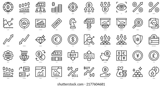 Set of thin line trading Icons. Vector illustration