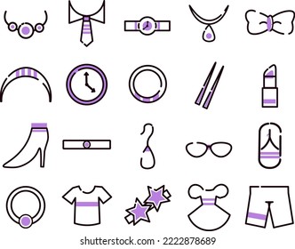 Set of Thin line vector. Pixel perfect. Editable stroke For Mobile and Web The set contains icons, E-commerce, Online Shopping, Shopping, Delivering, Store, Fashion, Clothing, Jewelry, Food, Fast Food