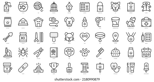 Set of thin line veterinary Icons. Vector illustration