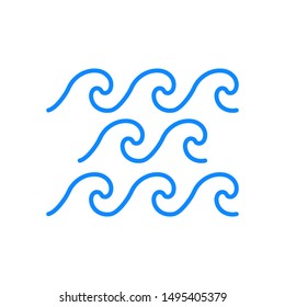 Set of thin line waves vector, collection