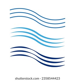 Set of thin line waves. Vector illustration. EPS 10.