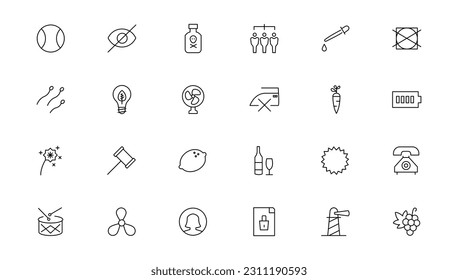 Set of thin line web icon set, simple outline icons collection, Pixel Perfect icons, Simple vector illustration