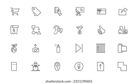 Set of thin line web icon set, simple outline icons collection, Pixel Perfect icons, Simple vector illustration